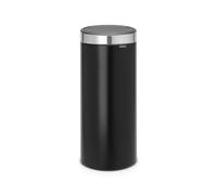 Brabantia Touch Bin Cubo de Basura, 30L, Anti-Huellas, Tapa Acero Mate, Inoxidable, Negro, 32 x 29.5 x 72 cm