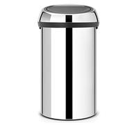 Brabantia Touch Mecanismo de Apertura con un Toque - Cubo de Basura, 60L, Acero Inoxidable, Acero Brillante, 40x40x71 cm