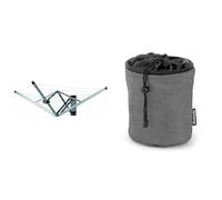 Brabantia WallFix Tendedero Plegable con Funda de Protección, Metal, Gris, 0 cm + 105760 Bolsa para Pinzas, Negro, 0 cm