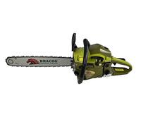 BRACOG Motosierra Gasolina Profesional (62 cc, Espadín 20"). Motosierra Anti-vibración con Cadena y Espada Motor de 2 Tiempos, 3.8 CV. Motosierra para Talar, Recortar, Podar Ramas