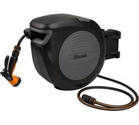 BRADAS Carrete automático con manguera de 1/2", 20 metros y accesorios, línea BLACK LINE, modelo BR-ECO-W1B20