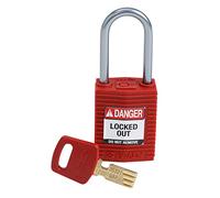 Brady CPT-RED-38AL-KD - Candado de Seguridad SafeKey Rojo de 7.6 cm