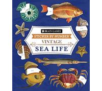 Brain Games - Sticker by Number - Vintage: Sea Life (28 Images to Sticker)