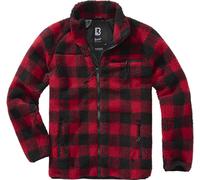 Brandit Teddyfleece Chaqueta, negro/rojo, Talla 3XL