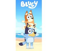 BrandMac Bluey & Bingo - Toalla de playa y baño de 70 x 140 cm, 100 % algodón, suave y absorbente, toalla de baño y natación para niños, toalla oficial Bluey | Ideal para playa, baño y piscina