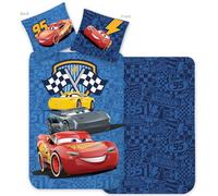 BrandMac Cars Racing Crew - Juego de ropa de cama reversible (2 piezas, 135 x 200 cm, algodón)