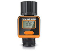 Brandson Medidor de Flujo de Agua Contador de Agua Digital, Temporizador de riego Medidor de caudal de Agua, Práctico medidor de Agua para el jardín IPX6 4 Modos de Control Uso Interior y Exterior