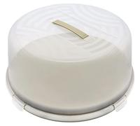 BranQ - Contenedor para pasteles "Joy" con tapa de alta protección y asa de transporte práctico, fabricado en plástico (PP) libre de BPA, color salvia/transparente