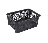 BranQ - Home essential Cesta de almacenamiento universal multifunción ajustable en diseño de bambú, plástico sin BPA, tamaño L - 12,7 litros, 1 unidad, color antracita