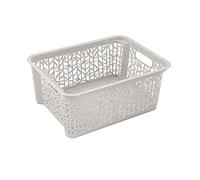BranQ Home Essential - Cesta de almacenamiento universal, multifuncional, en diseño de bambú, plástico sin BPA, tamaño M - 5,4 L, 1 unidad, color crema