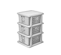 BranQ Home essential Estantería universal multifuncional con diseño de algodón, sin BPA, plástico, 3 cestas, color gris claro
