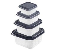 BranQ - Home essential - Juego de recipientes herméticos ORI, plástico sin BPA, color negro, varios tamaños, 4 SK.