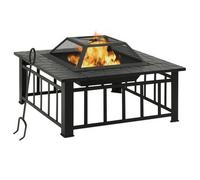 vidaXL Brasero de jardín con atizador acero XXL 81x81x47 cm