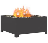 Brasero para exteriores - Chimenea de jardín y calentador de terraza - Acero negro resistente - Compacto, 60x60x30 cm