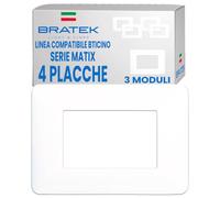 BRATEK 4 placas compatibles para insertos Matix 3 Module, Placas para insertos eléctricos