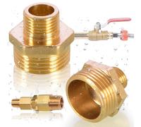 Brateuanoii 2 Piezas Racores De Latón 1/2" M-acho a 1" Macho Con Doble Boquilla, 1/2 "Macho a 1" Macho, Reducido De L-atón, Conector De Pezón Hexagonal De Latón, Conexión 2 x Racor Rosca Macho