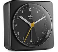 Braun klassischer analoger quarzwecker in schwarz/schlummerfunktion &