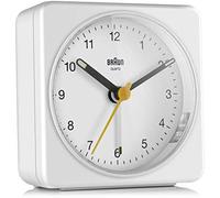 Braun Despertador analógico de cuarzo BC03 W, Blanco, función snooze y luz, alarma crescendo
