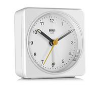 Braun Despertador analógico de cuarzo BC03 W, Blanco, función snooze y luz, alarma crescendo