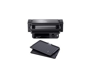 Braun MultiGrill 5 3 Posiciones de Cocción Plancha Eléctrica Negro/Metal | Control Electrónico y Bandeja Recoge Grasa Extraible, Placas Extraibles y Lavables en Lavavajillas, 2000W, CG 5010