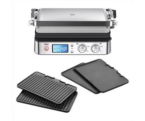 Braun MultiGrill 9 CG 9043, Plancha Cocina Eléctrica con Función de Sellado, 3 Posiciones de Cocción, Control Electrónico con 2 Termostatos, Parrilla, Plancha y Placas Aptas para Lavavajillas, 2200W