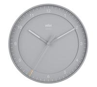 Braun Reloj de Pared analógico Grande Classic radiocontrolado para la Zona horaria de Europa Central (DCF/GMT+1) con Movimiento de Barrido silencioso, 30 cm de diámetro, Gris, Modelo BC17G-DCF.