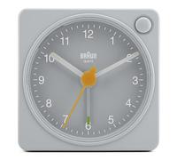 Braun Despertador analógico de viaje Classic BC02XG, compacto con luz y repetición, gris