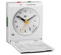 Braun Reloj Despertador De Viaje Analógico Clásico Bc05 - Blanco - 7,2 Cm BC05W
