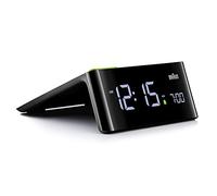 Braun Reloj Despertador Digital Pantalla LCD, Almohadilla de repetición táctil, Ajuste rápido, Ajuste automático del Brillo de la Pantalla, Alarma Sonora en Negro, Modelo BC16BEU.