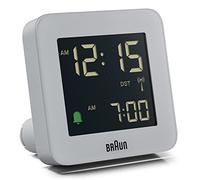 Braun Reloj Despertador Digital radiocontrol para el Huso horario de Europa Central (DCF) con botón de repetición, Pantalla LCD, Ajuste rápido, Alarma en Crescendo, Gris, Modelo BC09G-DCF