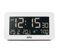 Braun Reloj despertador digital BC10W - LCD negativa, fecha/mes/temp., alarma crescendo, blanco