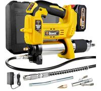 Bravex Pistola de grasa inalámbrica, 12,000 PSI eléctrica, batería recargable, manguera de 40 pulgadas, bombeo automático cuantitativo