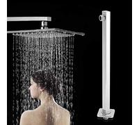 Brazo de ducha de 13.8 pulgadas, con brida montaje de pared cuadrado brazo de ducha lluvia fija Extensión del brazo componentes de ducha universales