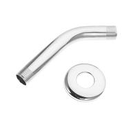 Brazo de Ducha de Acero Inoxidable, Montaje en Pared, Plata | Compatibilidad Cabezal Fijo y Brida, Acabado Liso, Recambio Sencillo para Mantenimiento en Vivienda