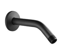 Brazo de ducha negro con brida, brazo de extensión de acero inoxidable para cabezal de ducha fijo, extensión de cabezal de ducha montado en la pared (negro)