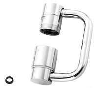 Brazo de extensión de grifo de cobre giratorio de 360 grados con doble función giratoria y diseño plegable para ajuste flexible del flujo de agua del fregadero (C)