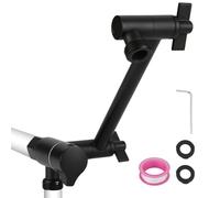 Brazo de extensión ducha 11 pulgadas con válvula desviadora 3 vías rosca universal G1/2 Para Uso en el Baño(Black)
