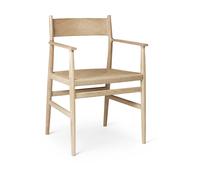 Brdr. Krüger Silla con reposabrazos Arv asiento tejido Roble aceitado blanco-cordón de papel