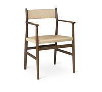 Brdr. Krüger Silla con reposabrazos Arv respaldo y asiento tejidos Roble aceitado ahumado-cordón de papel