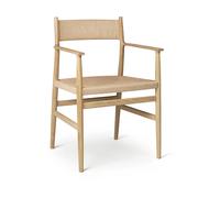 Brdr. Krüger Silla con reposabrazos Arv respaldo y asiento tejidos Roble aceitado-cordón de papel