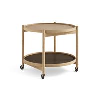 Brdr. Mesa Auxiliar Krüger Bølling Ø50 Haya Aceitada con Paneles en Beige/ Marrón