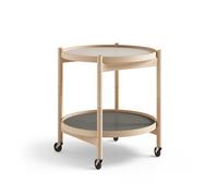 Brdr. Mesa Bandeja Krüger Bølling Ø50 Madera de Haya Aceitada con Platos en Gris/ Gris Oscuro