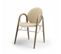 Brdr. Silla de Comedor Krüger Arcade con Estructura de Metal Cromo y Roble y Tapizado en Color Crema 0019