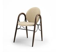 Brdr. Silla de Comedor Krüger Arcade con Estructura de Metal Negro y Roble Ahumado y Tapizado en Color Crema 0019