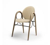 Brdr. Silla de Comedor Krüger Arkade con Estructura de Metal Negro y Roble y Tapizado en Color Crema 0019