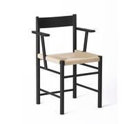 Brdr. Silla de Comedor Krüger F con Reposabrazos Madera de Fresno Lacada en Negro