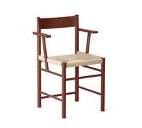 Brdr. Silla de Comedor Krüger F con Reposabrazos Madera de Fresno Lacada en Rojo