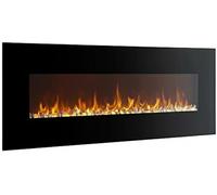 BREAKLING Chimenea eléctrica de pared con calefacción, Efecto de Llama LEDs - Chimenea decorativa bajo consumo - Mando a distancia - 2000W - Negro