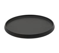 Bredemeijer Bandeja redonda negra de 35 cm de diámetro, de madera, gran bandeja para servir bebidas o botellas.
