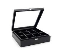 Bredemeijer Caja para bolsas de té, 12 compartimentos, con ventana, color negro